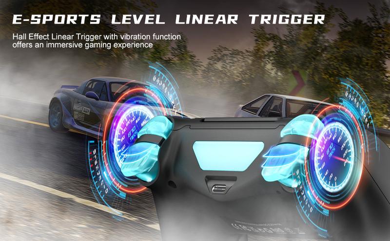 Wireless Controller for PS4, PS4 Controller with LED RGB Light Compatible with PlayStation 4/Slim/Pro/PC (Black)