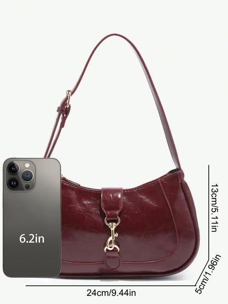 Solid color women's crossbody bag, exquisite and personalized buckle design, lightweight and simple women's shoulder bag, versatile and stylish, suitable for commuting, shopping, dating, parties, outings and other occasions, Handbag Shoulder Bag