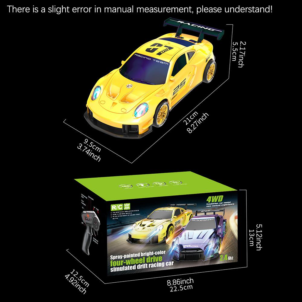 1:24 RC Drift Car, 2.4g Four-Wheel Remote Control Toy, LED Lights, Obstacle Props, Perfect Birthday Gift, Requires 2 Aa Batteries 1:24 RC Drift Car, 2.4g Four-Wheel Remote Control Toy, LED Lights, Obstacle Props, Perfect Birthday Gift, Requires 2 Aa Batteries