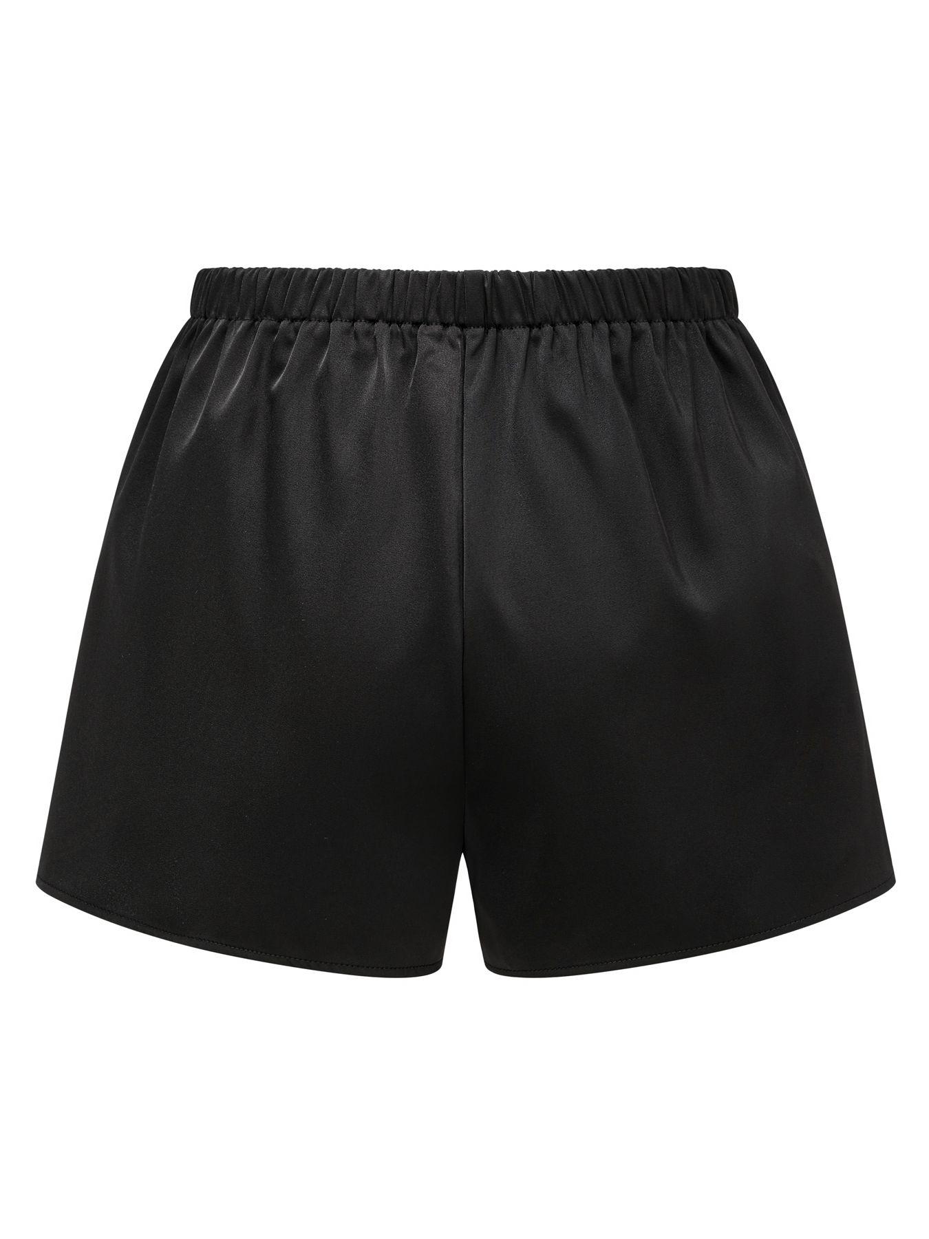 Women's Satin Silk Lace Shorts, Mid-Waist Mini Skirt, Luxurious Party Dress, French Style, Fashion Versatile Pants