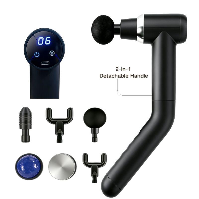 Massage Gun with Hot & Cold Therapy | 6-Head Deep Tissue Handheld Massager | Muscle Massager for Men & Women Equipped with a Silent Brushless Motor | 6 Adjustable Modes ,Black