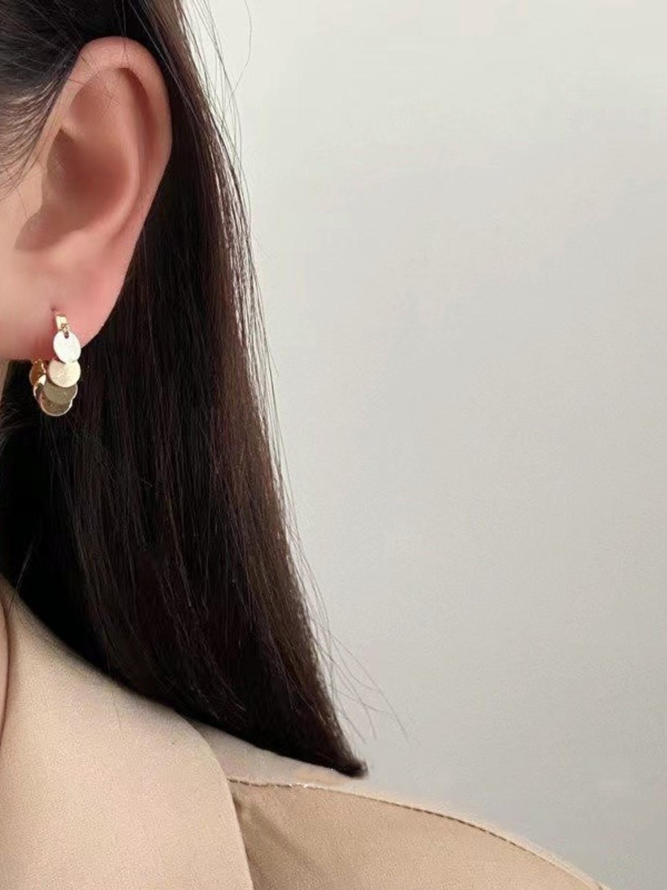 Elegant Round Stud Earrings, Chic Fringe Design, Perfect for Ladies' Daily Wear, Parties, Gifts, Trendy European Style Jewelry