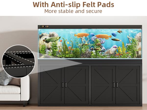 125-150 Gallon Fish Tank Stand with Power Outlet, Heavy Duty Aquarium Stand with Cabinet Storage for Fish Tank Filters and Accessories, 72.9" L*18.9" W Tabletop, 2200 LBS Capacity