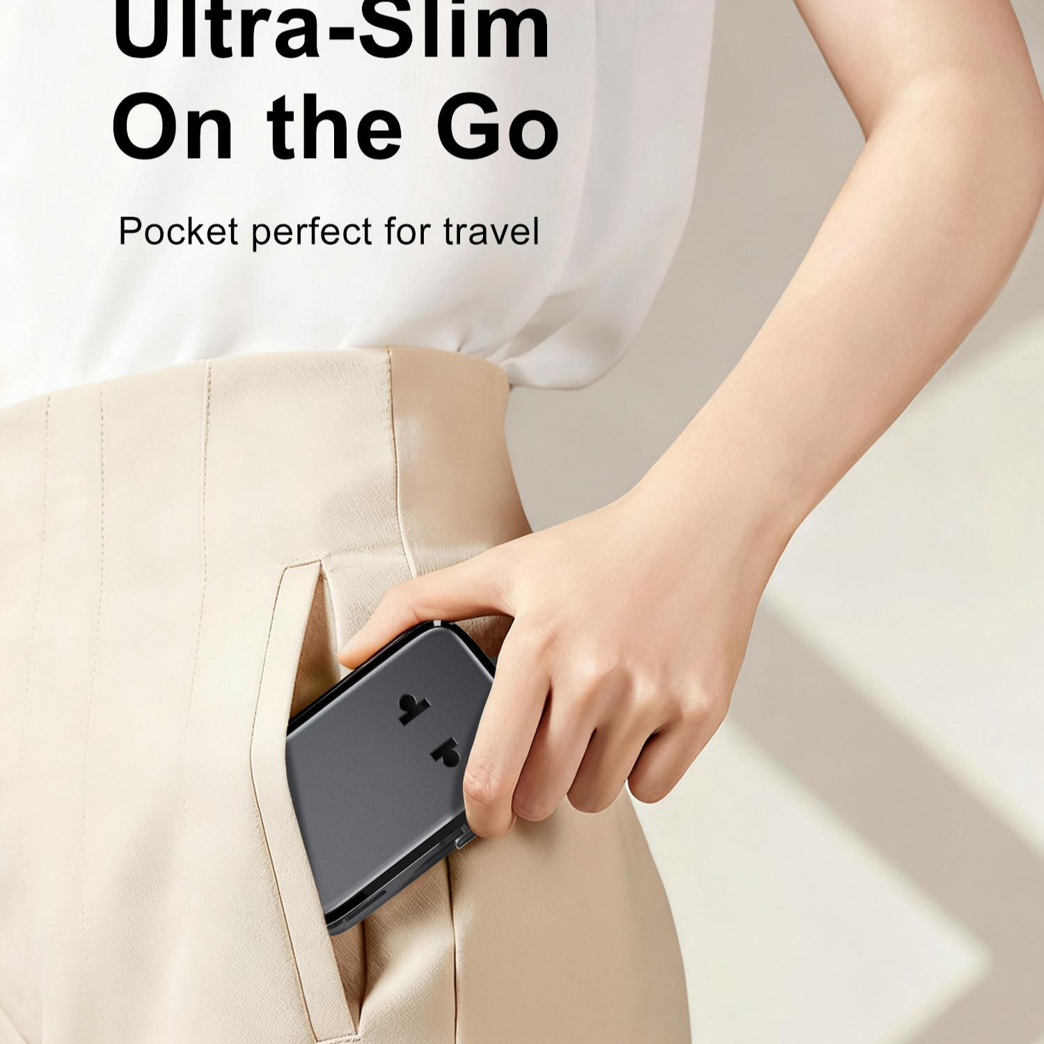 35w Gan Universal Travel Adapter, 1a2c Fast Charging, Multi-Port Charger, Compatible with Uk Us Eu Au Plugs, Ideal for Business Trips