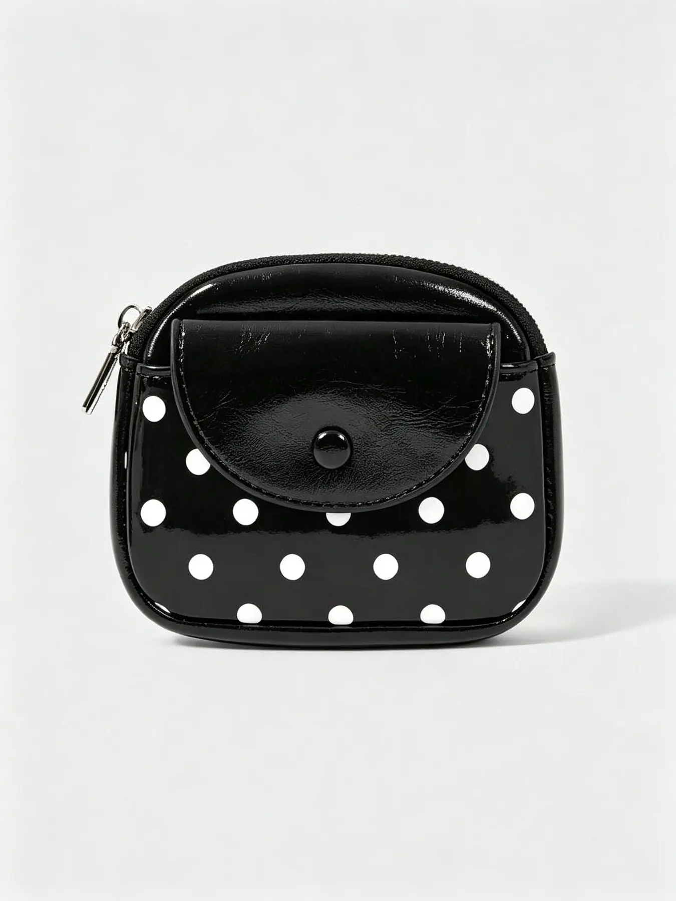 Y2K Preppy Style Coin Purse With Removable Key Ring Portable Mini Fashion Card Holder Cute Polka Dot Wallet For Daily Commute Travel School Use
