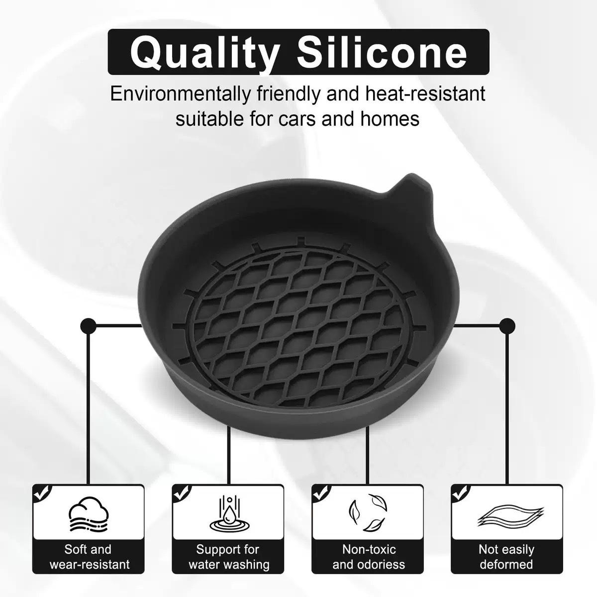 4-Pack Car Cup Holder Non-Slip Pads, Silicone Cup Mats, Universal Interior Accessories, Durable & Easy to Clean, Perfect for All Vehicles