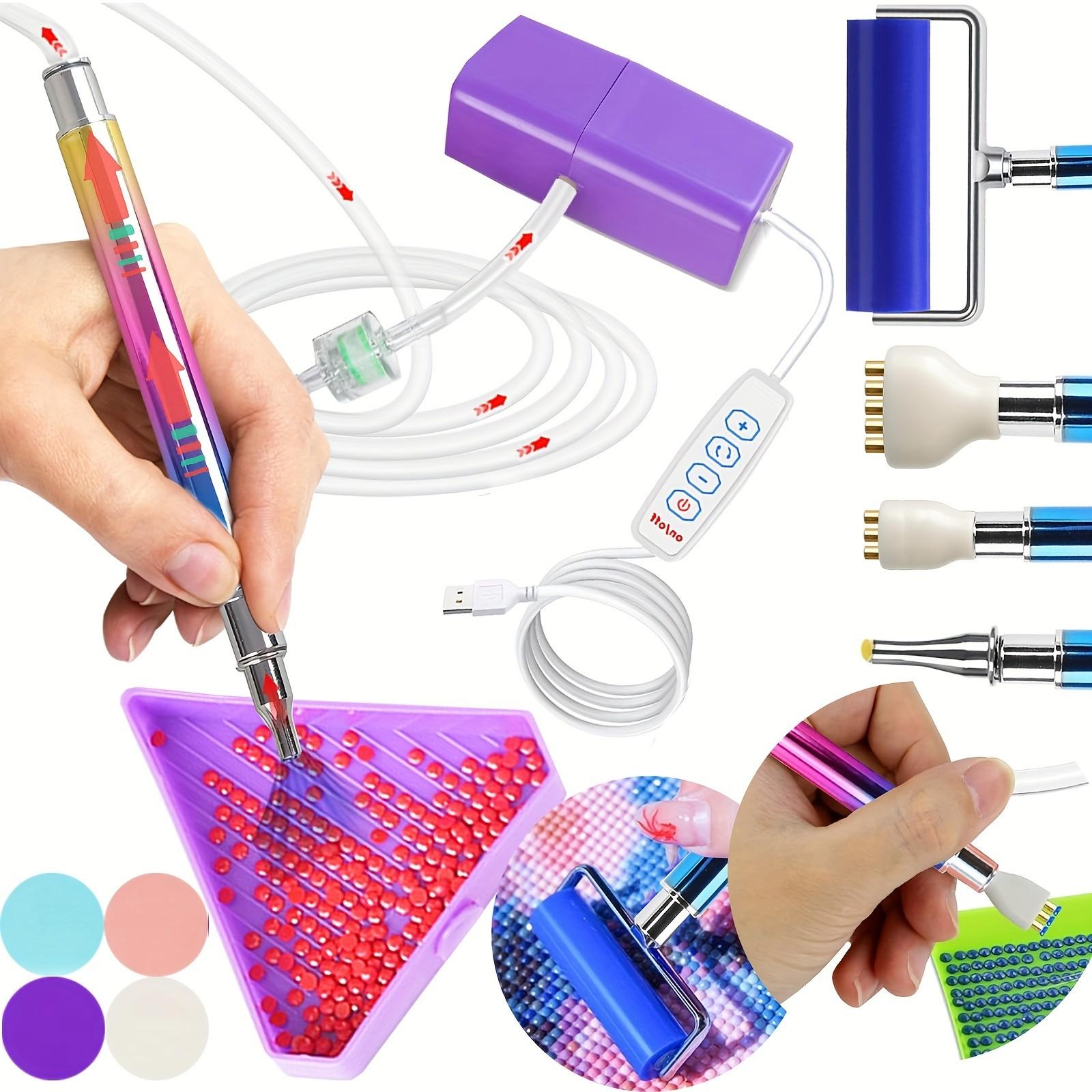 DIY Vacuum Suction Diamond Painting Tool Set, Metal Drill Pen, Rolling Wheel, Plastic Heads, Storage Bag, Complete Kit for Crafting, Diamond Painting Kits, Diamond Art Tools