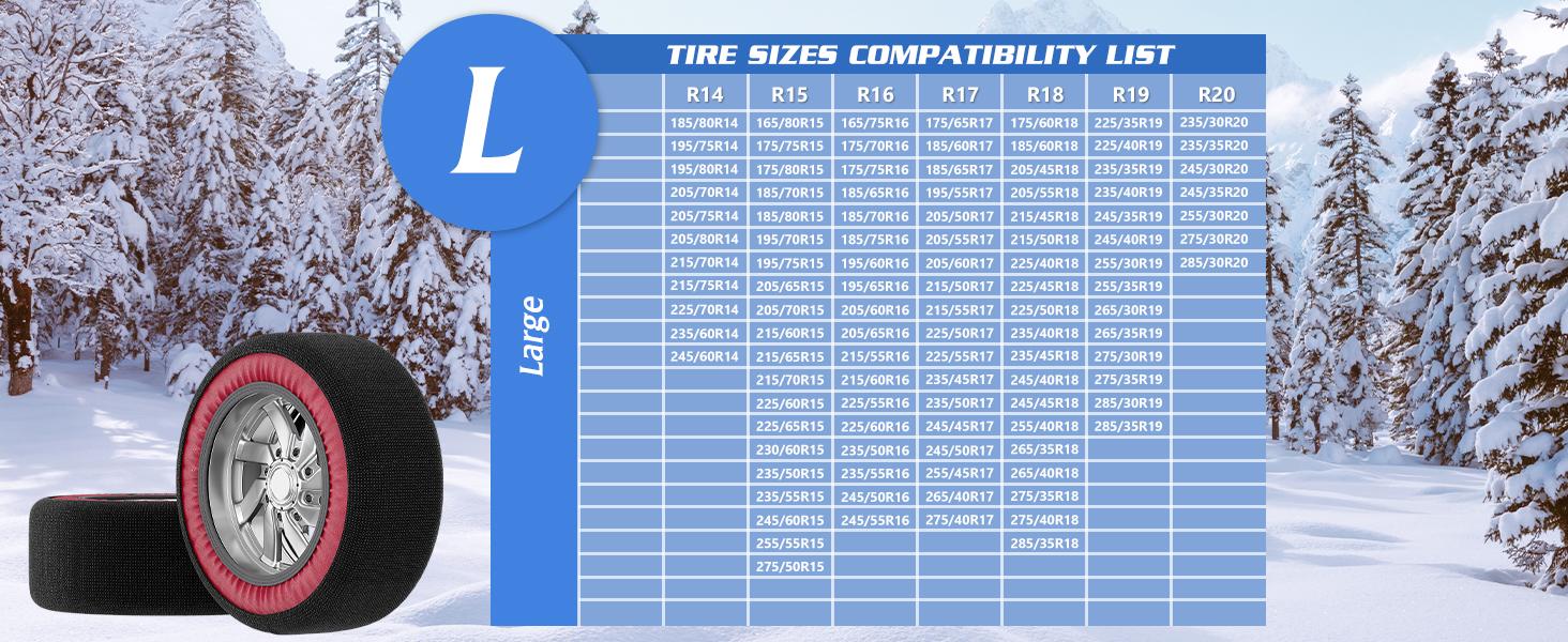 Automotive Snow Socks for Tires - Great Alternative to Tire Chains for Cars, Thickened Polyester Fiber for Maximum Tire Traction & Grip, Fits Car, SUV, Pickup and Truck (Set of 2) Automotive Snow Socks for Tires - Great Alternative to Tire Chains for Cars, Thickened Polyester Fiber for Maximum Tire Traction & Grip, Fits Car, SUV, Pickup and Truck (Set of 2)