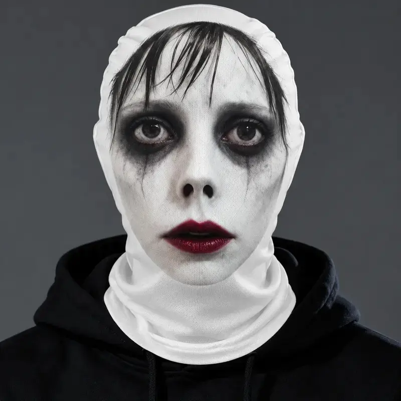 Horror Halloween Cosplay Balaclava Full Face Stretch Mesh Mask Creepy ...