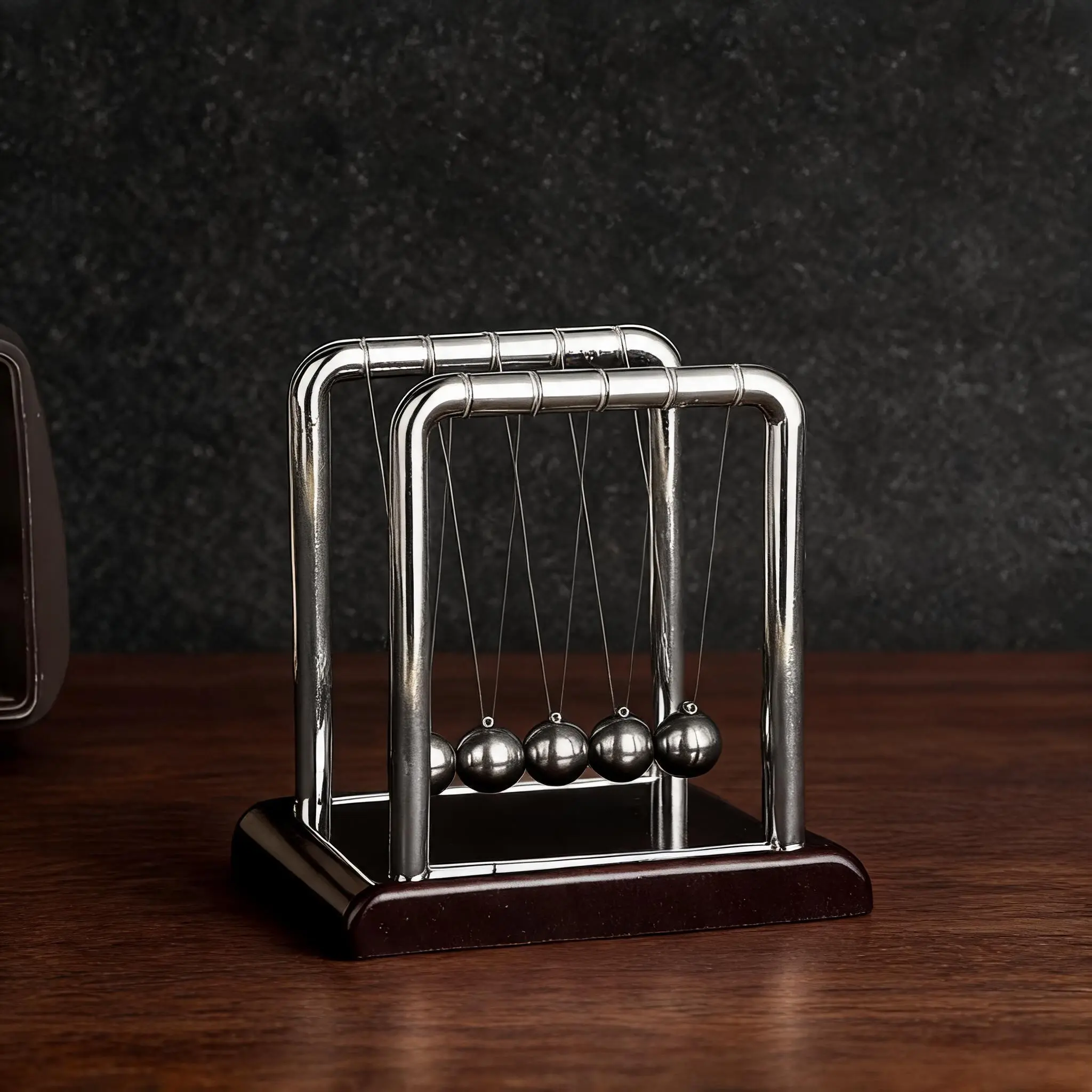 1pc Steel Ball Pendulum Physics Science Experiment Toy, Desktop Swing Balance Ball, Calming Swing Motion, Stress Relief Ornament, Office Home Decor, Ideal Gift