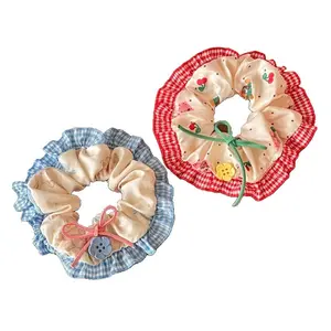 2pcs Lazy Style Large Scrunchie Korean Style Oversized Hair Flower High-End Feel Women's Square Scarf Hair Tie Elastic Hair Rope Hair Accessory