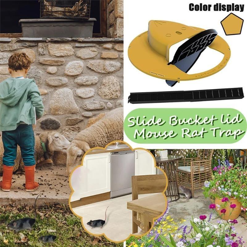 🐁Flip N Slide Bucket Lid Mouse Trap,🏠Mouse Traps Bucket for Indoor and Outdoor Use - Mouse Traps Indoor for Home - Multi-Catch, Auto-Reset, Humane or Lethal Rat Trap - ABS Material -Reusable Mouse Trap 🐁Flip N Slide Bucket Lid Mouse Trap,🏠Mouse Traps Bucket for Indoor and Outdoor Use - Mouse Traps Indoor for Home - Multi-Catch, Auto-Reset, Humane or Lethal Rat Trap - ABS Material -Reusable Mouse Trap