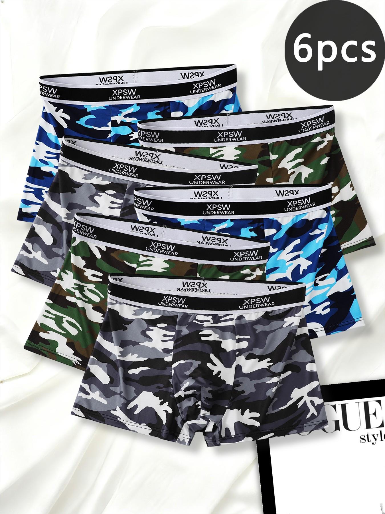 Full of street style! Men's trendy camouflage boxer briefs, durable and resistant to wear without deformation, a must-have for sporty fashion men.