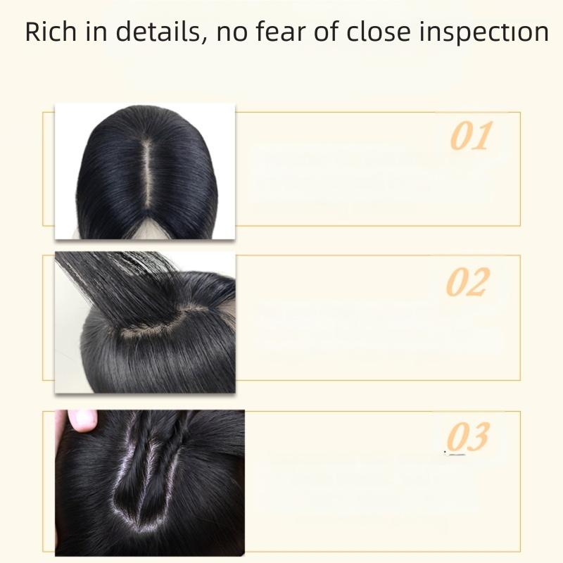 8x12 Lightweight Hair Topper for a Renewed Look | Enjoy Flawless Gray Coverage & Effortless Volume with Undetectable Comfort