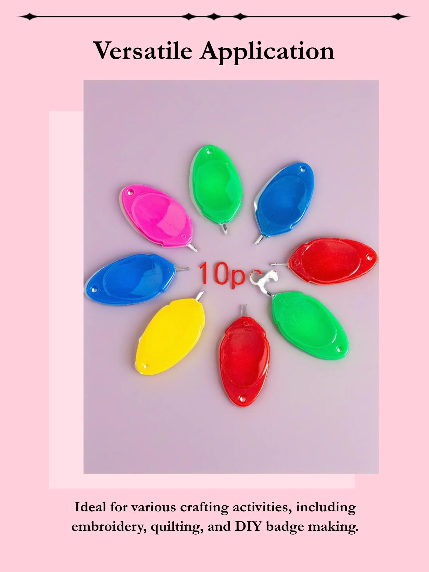10pcs Thumb Colorful Thimble Needle Threader, Small Eye Thread Guide, Plastic Sewing Tool, Easy-To-Use Threader for Crafting