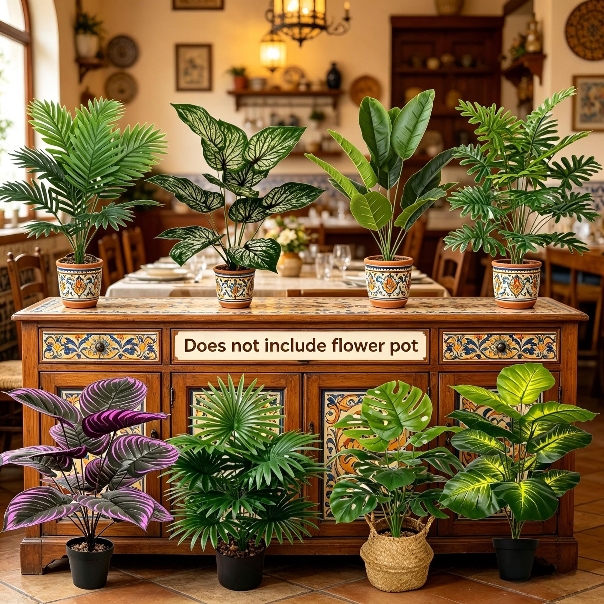 Artificial Monstera Plant, Multiple Choices, Ideal for Home Garden Room Office Decor, Realistic Indoor Plants, Artificial Flower Plant For Outdoor, Summer Decorations, Home Décor, plant artificial para adornos, DIY Leaf Assembly, No Pot Included