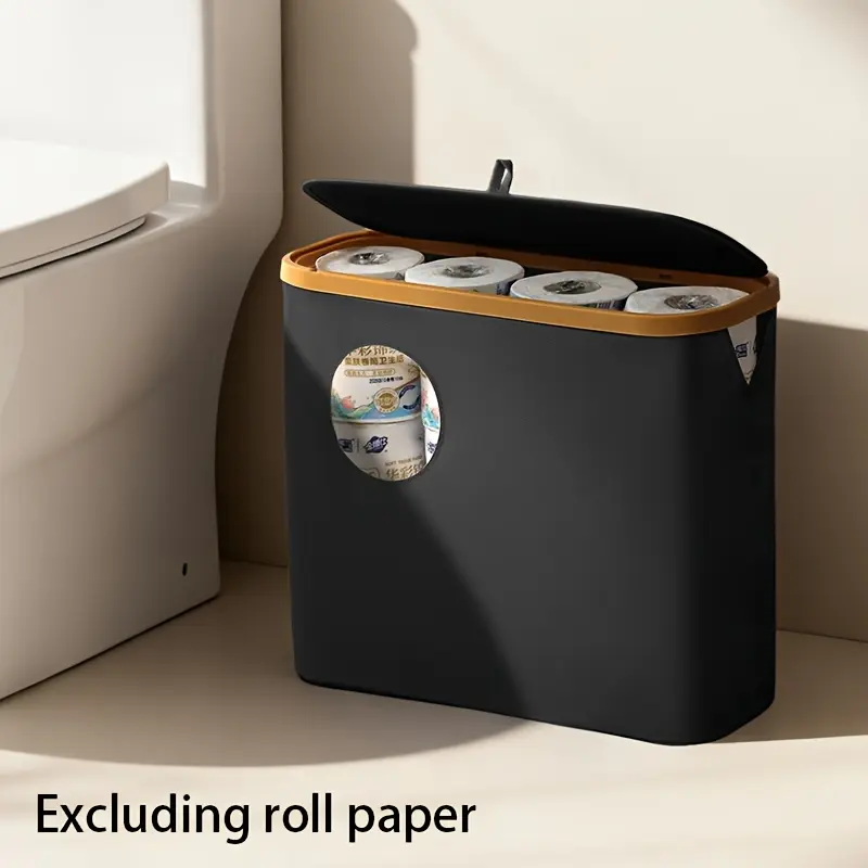 Dustproof Storage Box with Lid – Use as Toilet Paper Holder or Spacious Bin, Durable 600D Oxford, Various Colors, Perfect for Stylish Bathrooms & Home Storage.