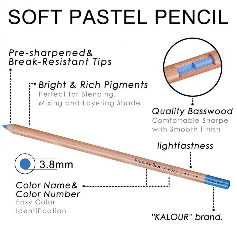 Soft Pastel Colored Charcoal Pencil Set, 50/72pcs Colored Pencil with Tin Box, Shading Pencil for Beginners & Pro Artists