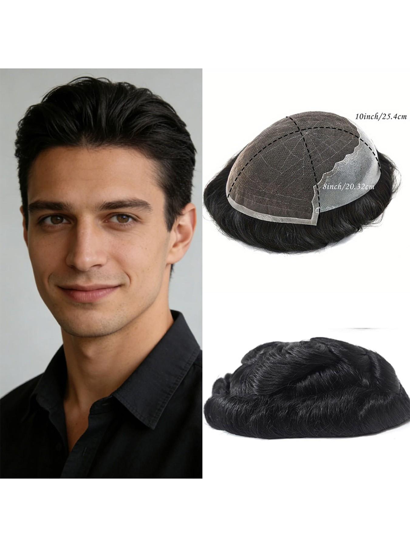 Men's Q6 Lace Toupee, Breathable Lightweight Hair System with Natural Look, Comfortable Fit for Daily Wear, Easy to Style for a Clean and Confident Appearance