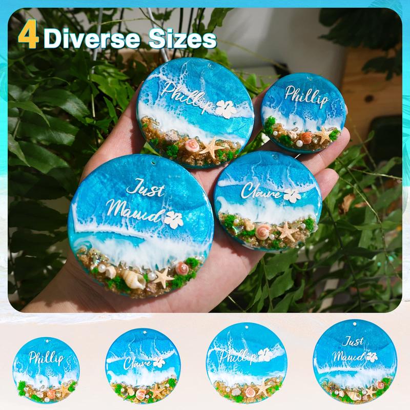 21-Cavities Keychain Resin Molds with Hole, 4 Sizes 2.95'' 2.76'' 2.36'' 1.97'' Flat Circle Round Silicone Molds for Resin, Epoxy Resin Molds for DIY Christmas Ornaments,Wedding Favor- LET'S RESIN