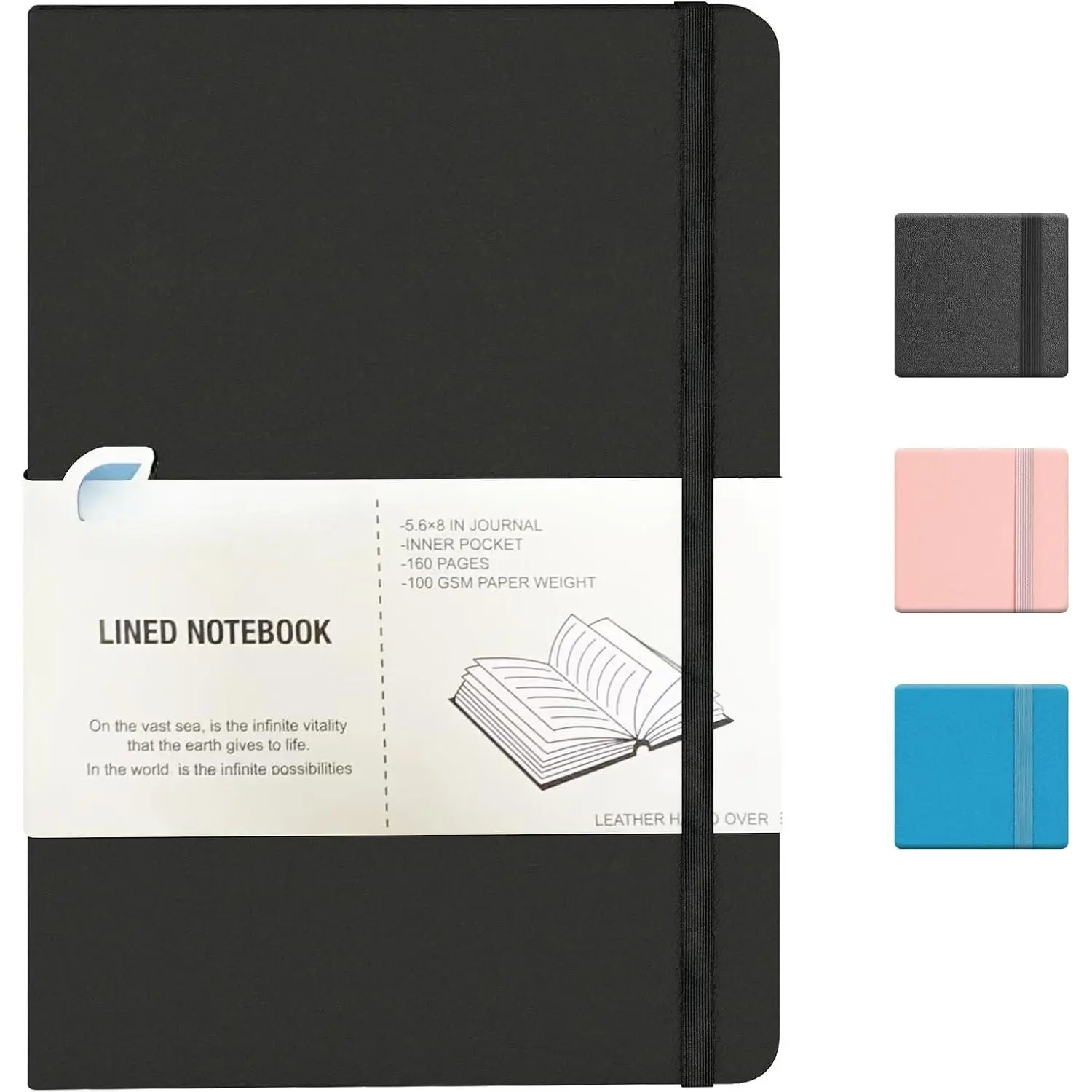 Lined Journal Notebook for Work with 160 Pages, 5.6" x 8" Hardcover Notebooks Journals Medium Size for Writing Women Men