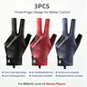3PCS Snooker Billiard Gloves Snooker Accessories Billiards Accessories Left Hand Three Finger Stitching, Unisex Popular Size