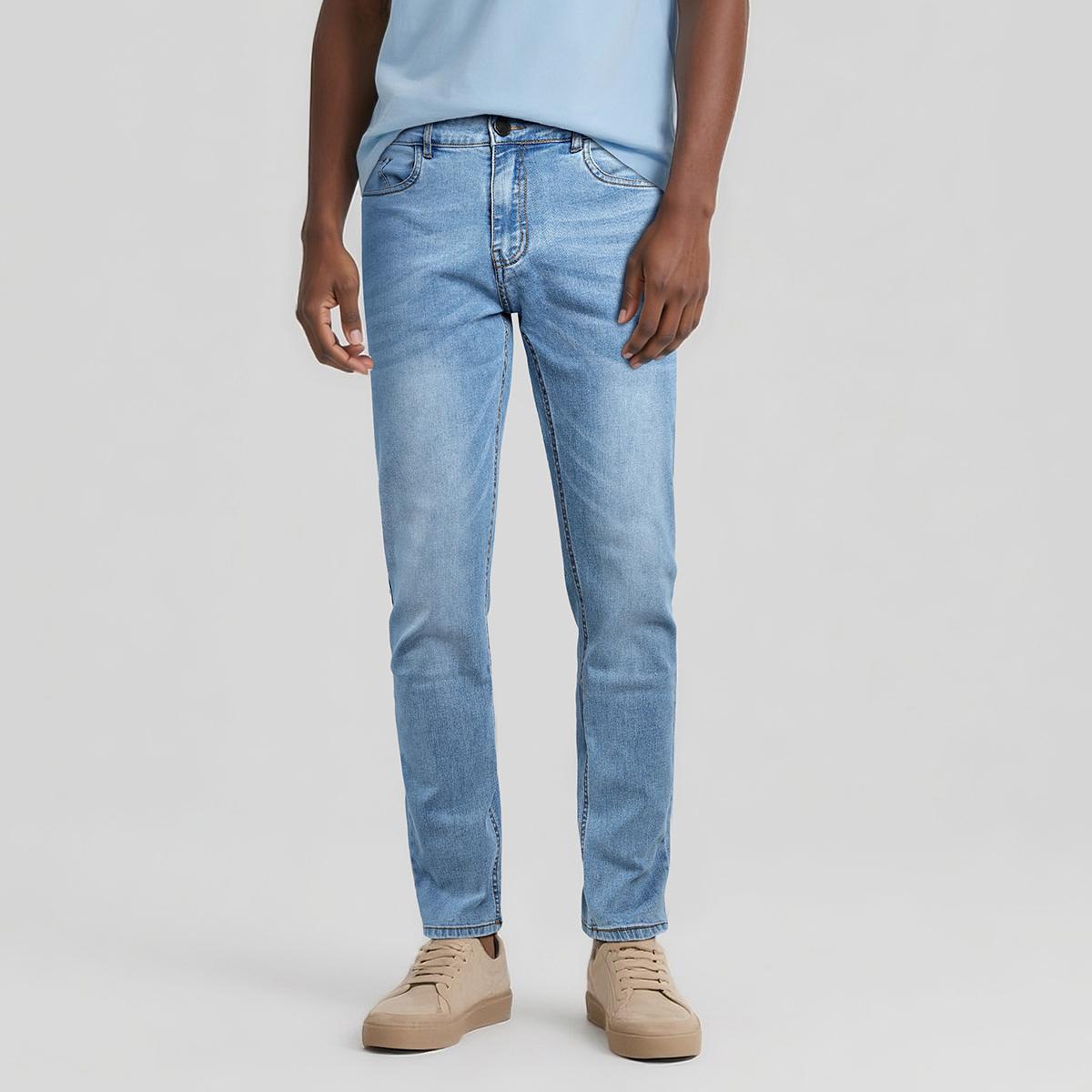 GINGTTO Men's Slim Straight Fit Jeans Comfort Stretch Spill-resistant Denim Pants Stain Resistant Jeans