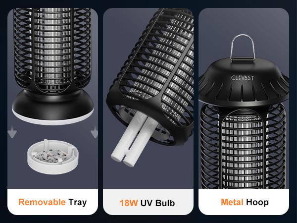 CLEVAST Bug Zapper, UV-Powered Mosquito Zapper – Waterproof & Versatile for Indoor/Outdoor Use