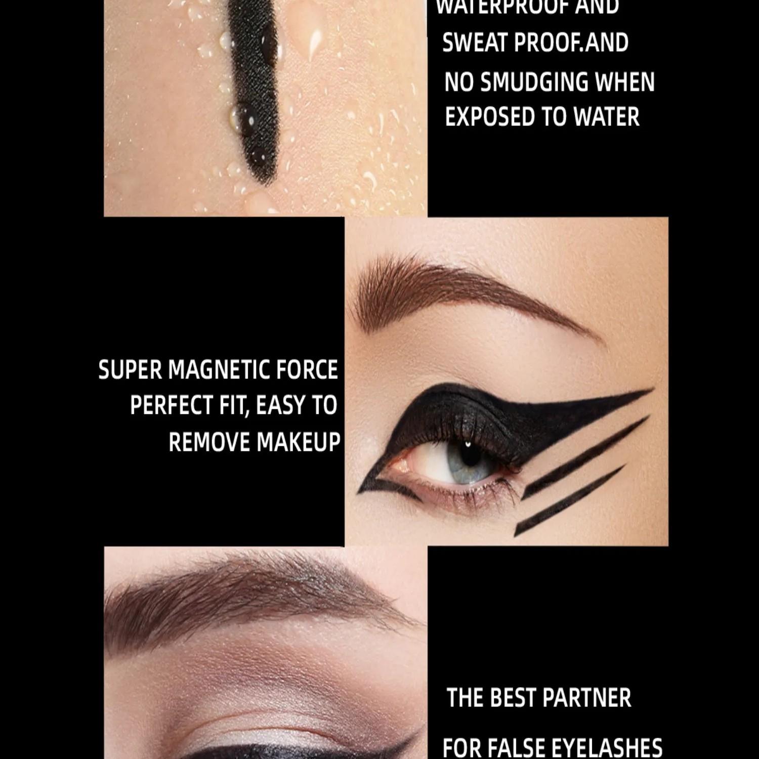 5 Pairs Magnetic Eyelashes with Eyeliner Kit, Reusable Natural Wispy False Lashes, No Glue Magnetic Lashes Set with Applicator, Easy to Wear for Beginners & Daily Makeup