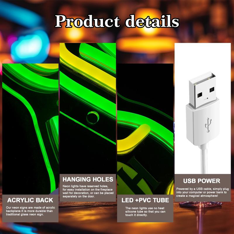 Vintage Tractor Neon Sign - USB Powered, Dimmable, Wall-Mounted, Personalized Cute Green Vehicle LED Light for Home Man Cave Garage Bar Bedroom Birthday Gift for Boys Men Neon Lights