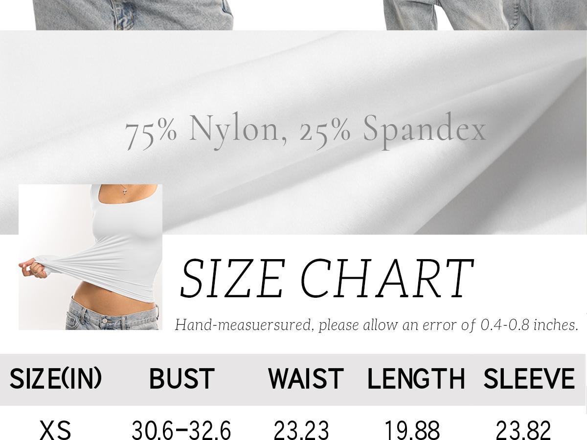 Danysu Double Lined Long Sleeve Tops with Built in Bra for Women Square Neck Nylon Basic Fitted Fall Shirts 2025