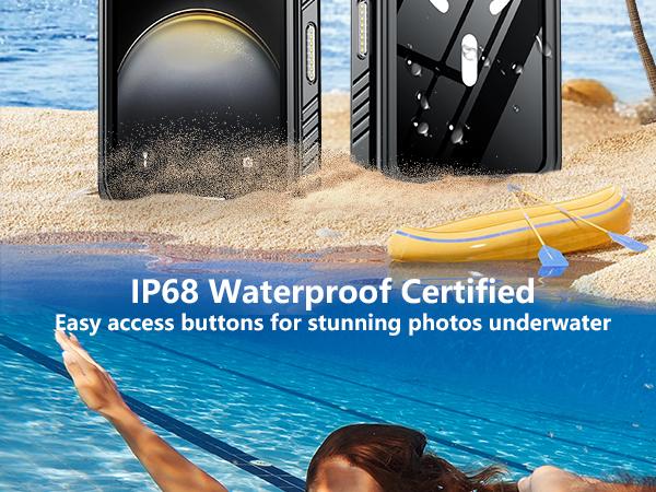 Waterproof & Shockproof Case for iPhone 17/16/15/14 Pro Max/Plus/Pro/Air & Samsung S25/S24/S23/S22 Ultra/Plus | IP68 Military Grade Drop Proof| Built-in Screen Protector | Full Body Protection -Black