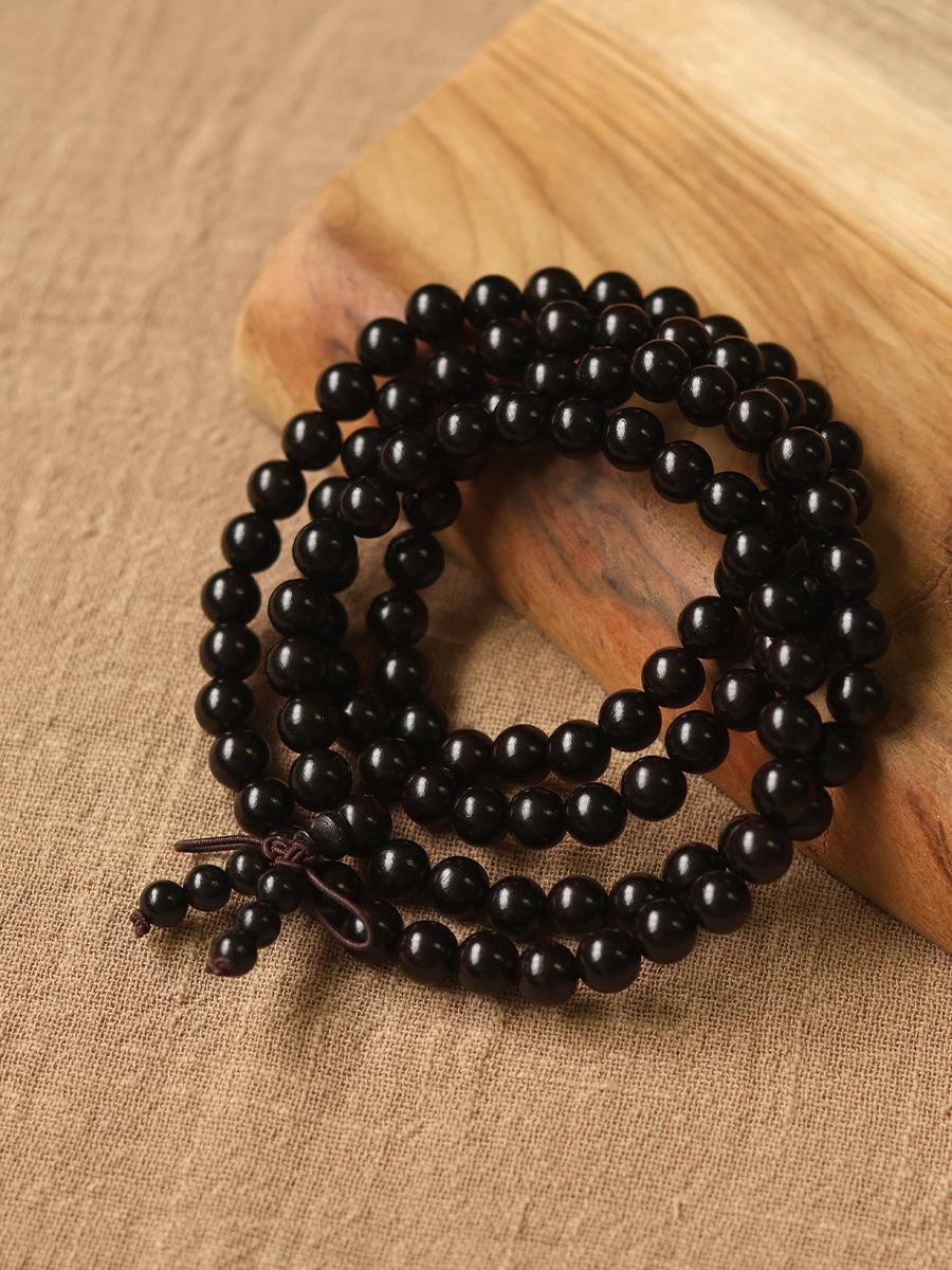 Sandalwood multi-bead stacked bracelets, new Chinese-style multi-ring wooden bracelets, Buddhist bead jewelry for meditation, odor-eliminating fragrant bracelets, collectibles