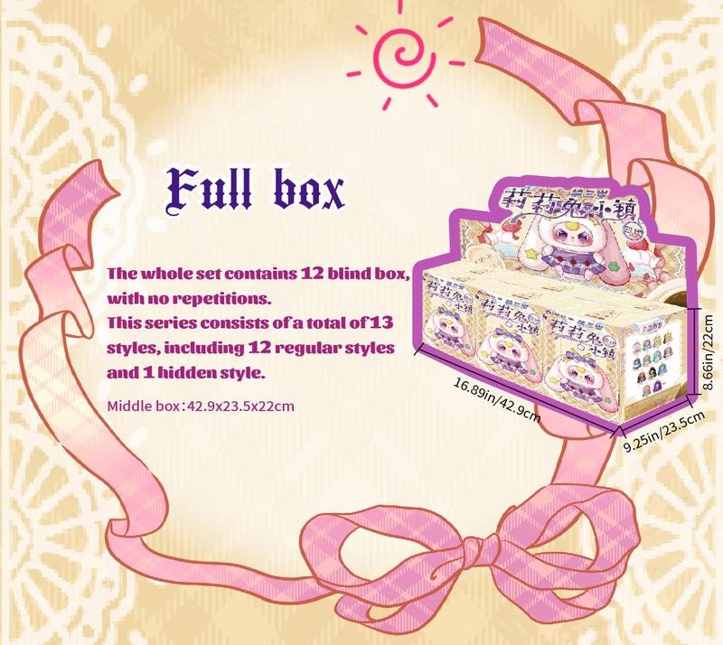 Baby Three Lily Rabbit Town V4 Plush Blind Box,12 Routine +1 Hidden Edition,Soft Cute Bunny Doll,Kawaii Girlish Toy,Mystery Box Unboxing,Trendy Collectible