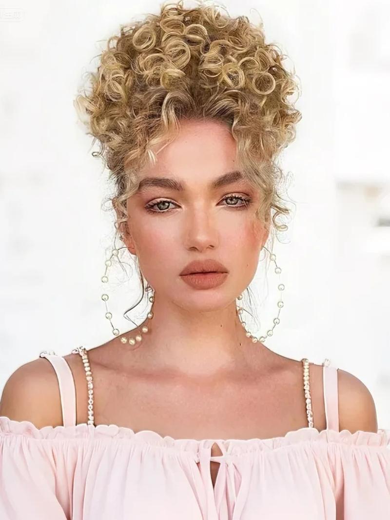 Natural Messy Bun Hair for Women, Synthetic Loose Wave Bun Hair is Ponytail Extension with Elastic Drawstring,  Gorgeous Bun Perfect for Beginners Daily Wear &Party Use. Synthetic Curly Hair (8 Inch)