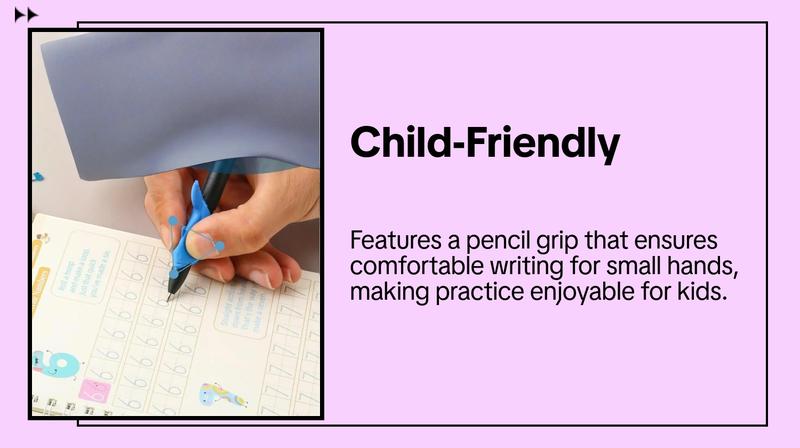 Magic Practice Scribe Book Set, 1 Set Reusable Number & Letter & Math & Drawing Practice Scribe Book with Pen & Refill & Pencil Grip, Gift for Friend Family, Learning Materials