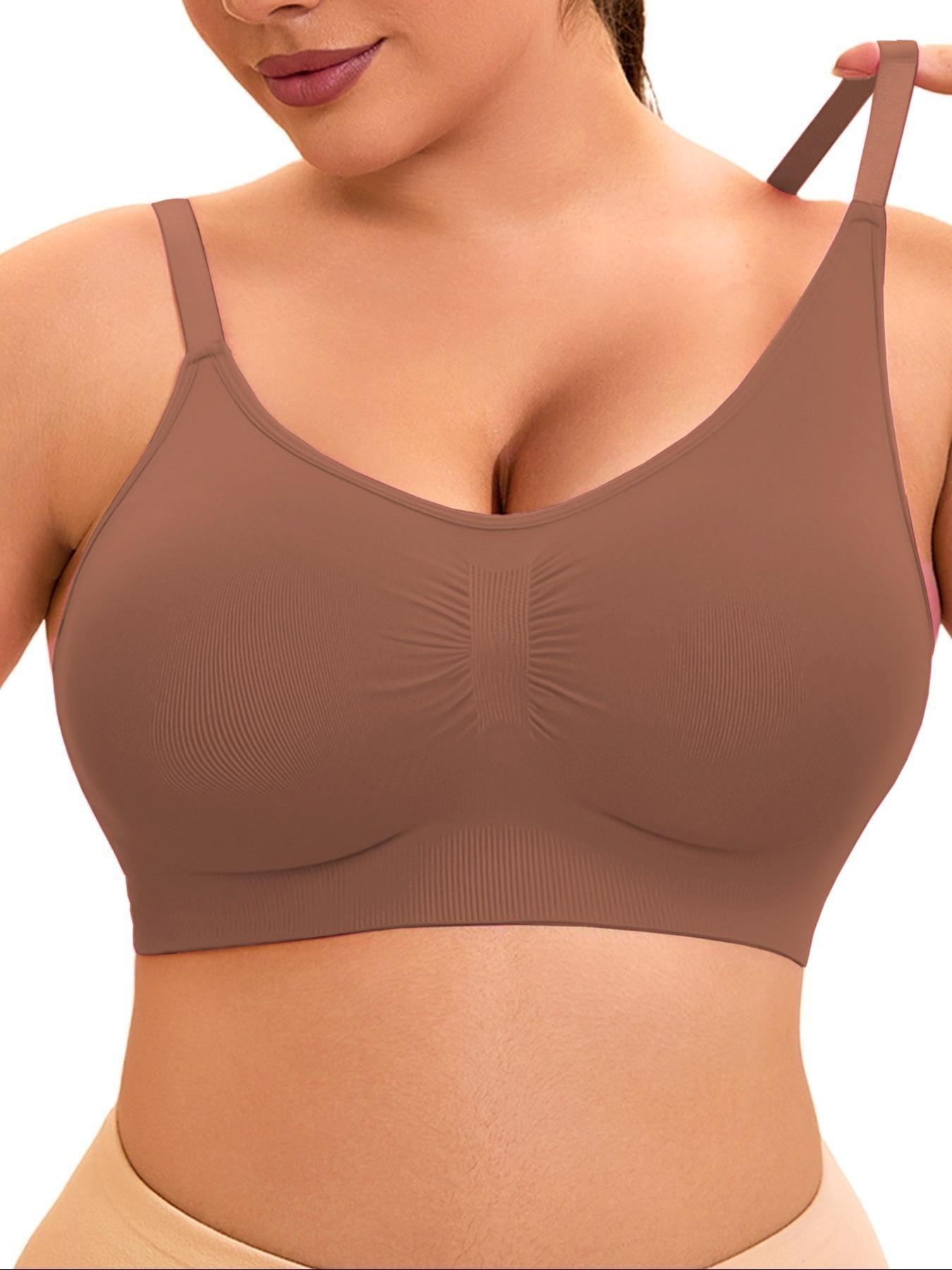 Women's Seamless Wireless Sports Bra with Removable Padding, Fitted Solid Color, Ideal for Sports and Daily Wear, Comfortable and Stylish