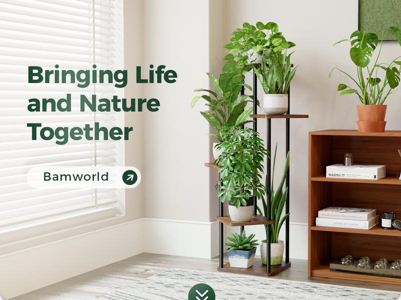 Bamworld Corner Plant Stand Indoor 5 Tier Metal Plant Shelf for Multiple Plants, Tall Flower Stand for Patio Garden Balcony Living Room Bedroom (Brown) Bamworld Corner Plant Stand Indoor 5 Tier Metal Plant Shelf for Multiple Plants, Tall Flower Stand for Patio Garden Balcony Living Room Bedroom (Brown)