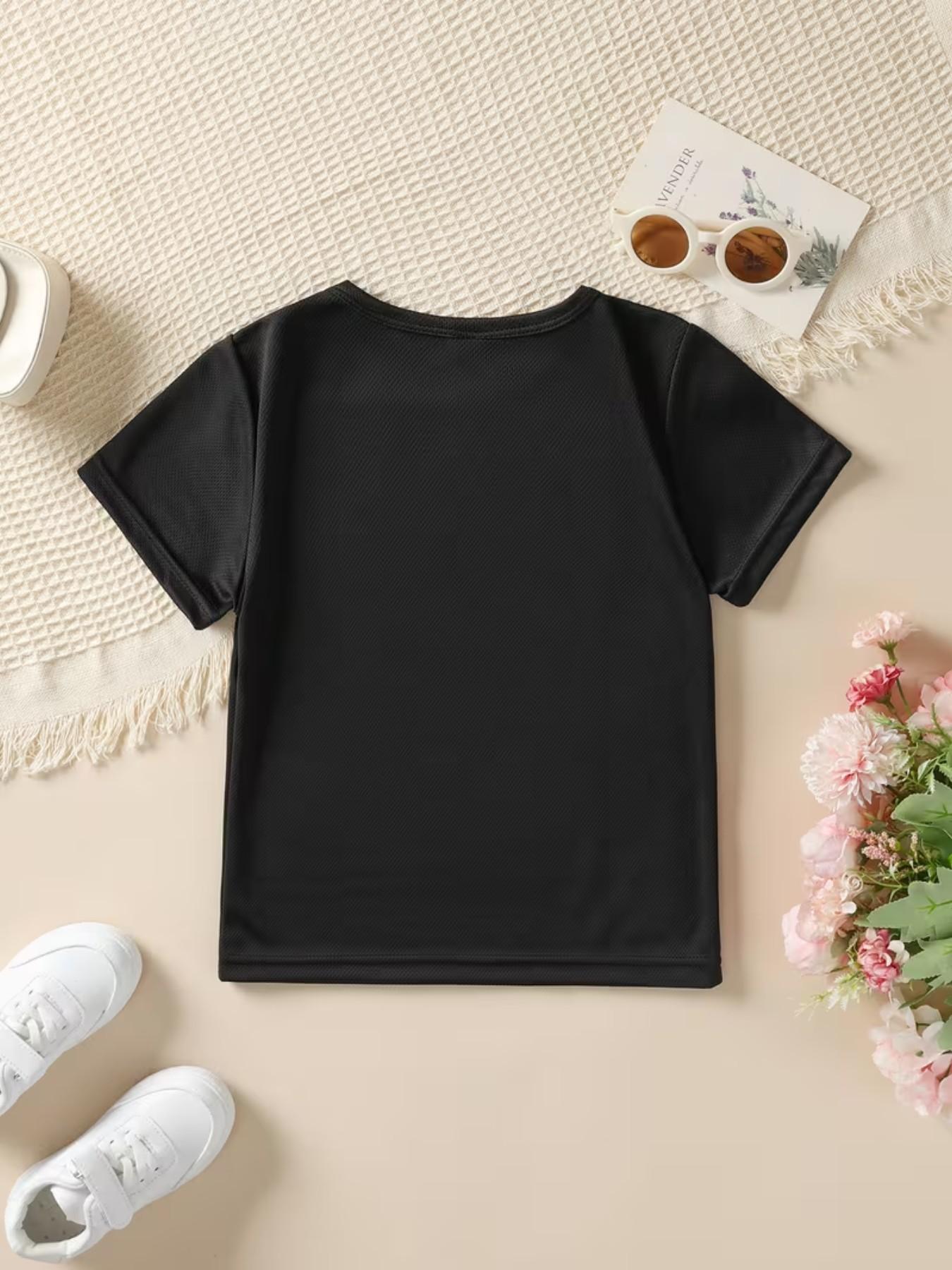 Boys' Casual Striped Miami City Name Print Short Sleeve T-Shirt & Shorts Set, Summer Daily Wear, Youth Fashion Two-Piece, Clothing Sets, Outfit