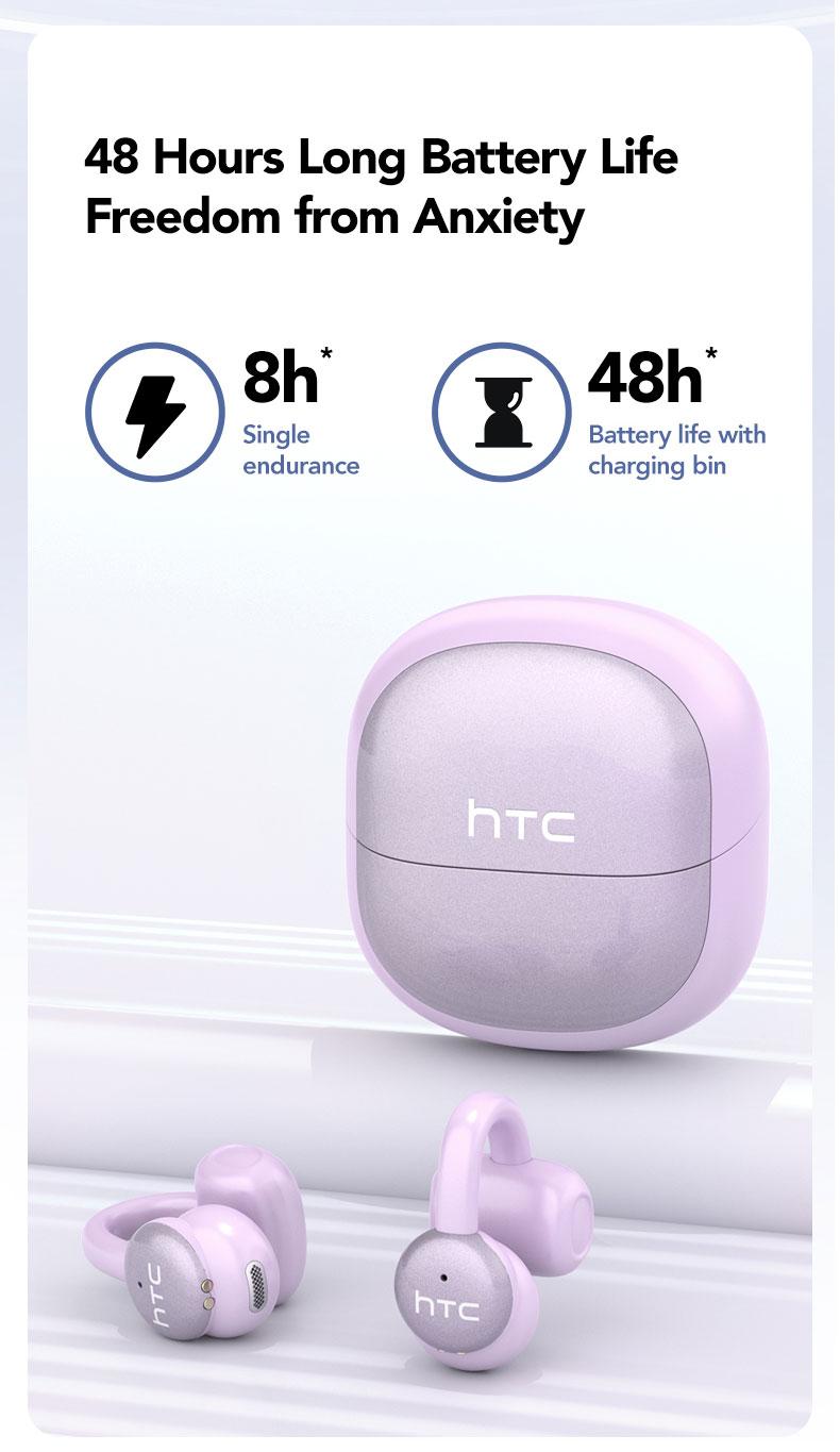 HTC NE15 AI translation earphones clip-on earphones business earphones Bluetooth earphones 6.0 low latency earphones IPX5 waterproof HiFi sound quality ear clip wireless earphones