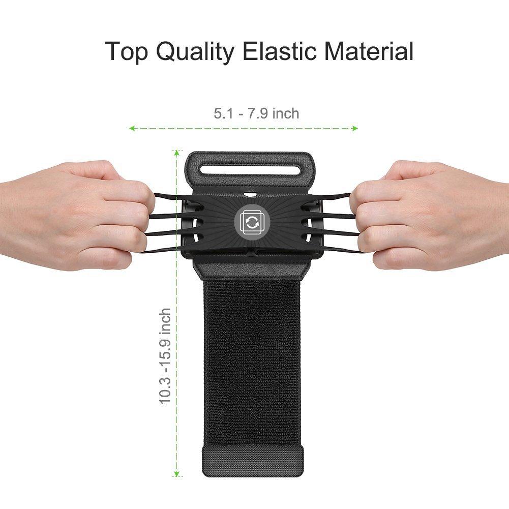 360° Rotating Sports Armband Phone Holder, Hands Free Wrist Mount for Running, Fitness & Delivery Work