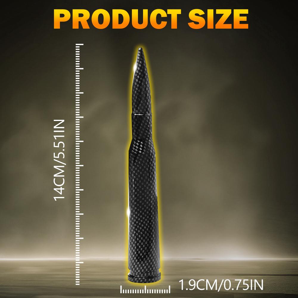 14cm Carbon Fiber Bullet Antenna Mast Power Radio AM/FM Replacement Universal