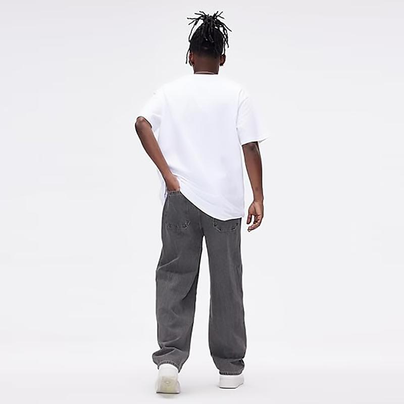 Men's Straight Leg Denim Pants Loose Fit Wide Leg Baggy Jeans Hip Hop Streetwear Trousers