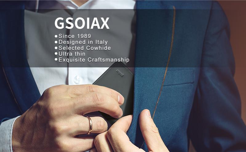 GSOIAX Bi-fold Men's Ultra-thin Cowhide Wallet RFID Blocking with Gift Box