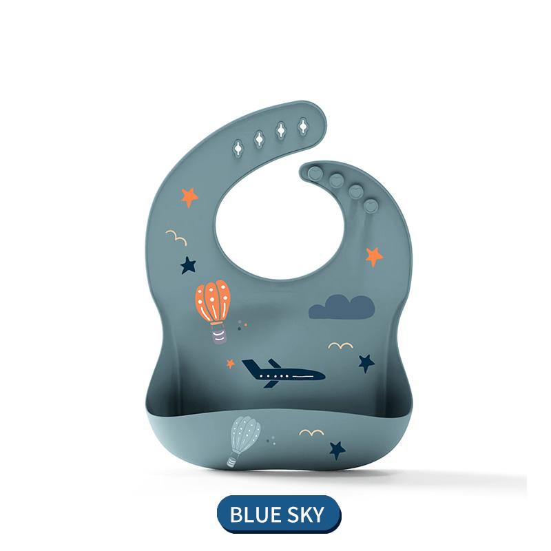 Children Silicone Bib Waterproof Anti-Stain Easy Clean Suitable for Boys Girls, Baby Feeding Apron, 1 Piece Pack