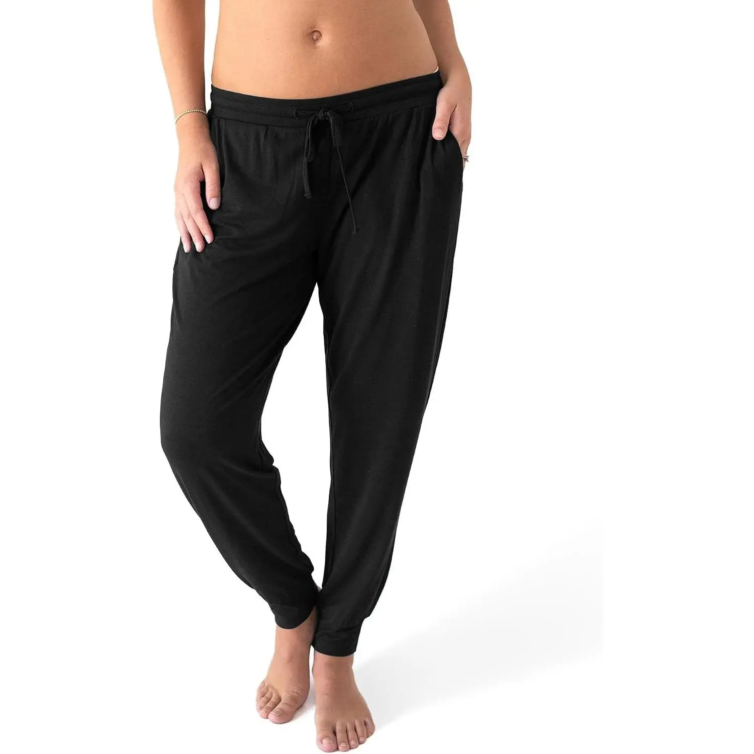 Everyday Maternity Lounge Jogger Pants for Postpartum | Soft stretchy sweatpants with pockets and adjustable waistband. Breathable lightweight bottoms with relaxed fit for pregnancy