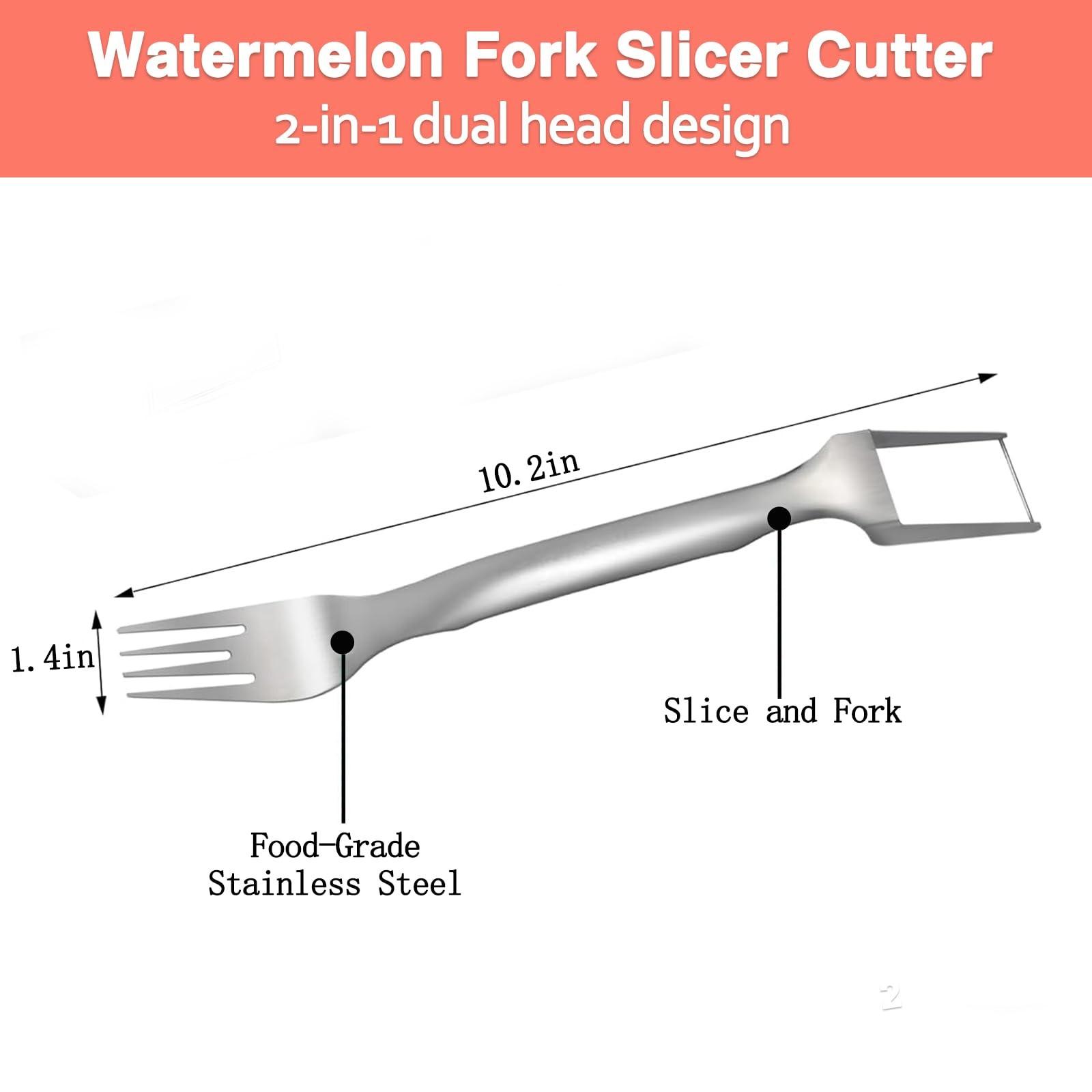 Multifunctional Stainless Steel Dual-Head Watermelon Slicer, Commercial Fruit Meat Separator, Special Knife for Cutting Watermelon Cubes