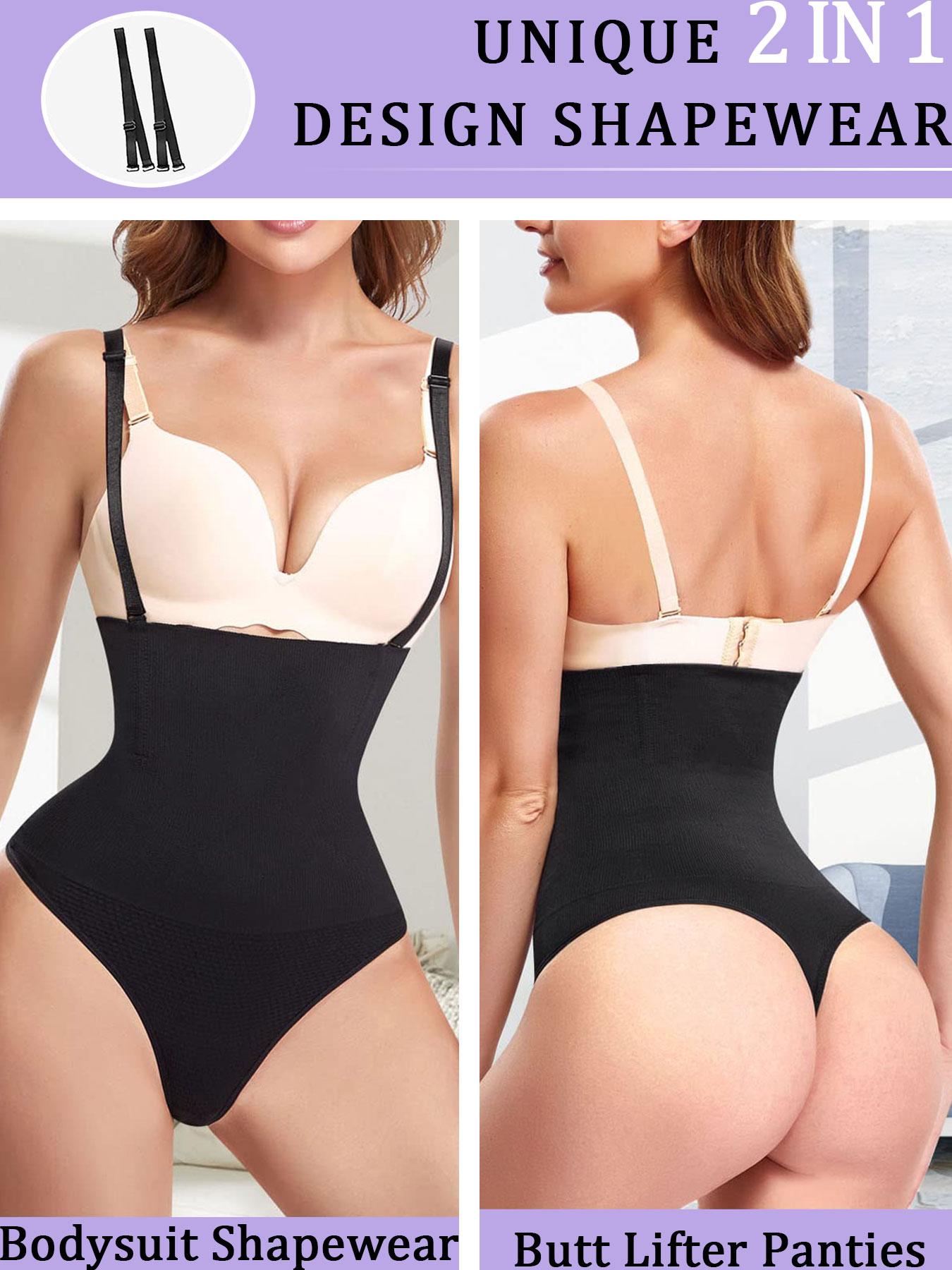 Women's Shapewear Bodysuit, High Elastic Fabric, Seamless Design, Adjustable Straps, Tummy Control, Comfortable & Breathable, High Waist Shapewear halloween dailydrip comfyessentials underwearhaul boxertok midsize tiktokshopbacktoschool