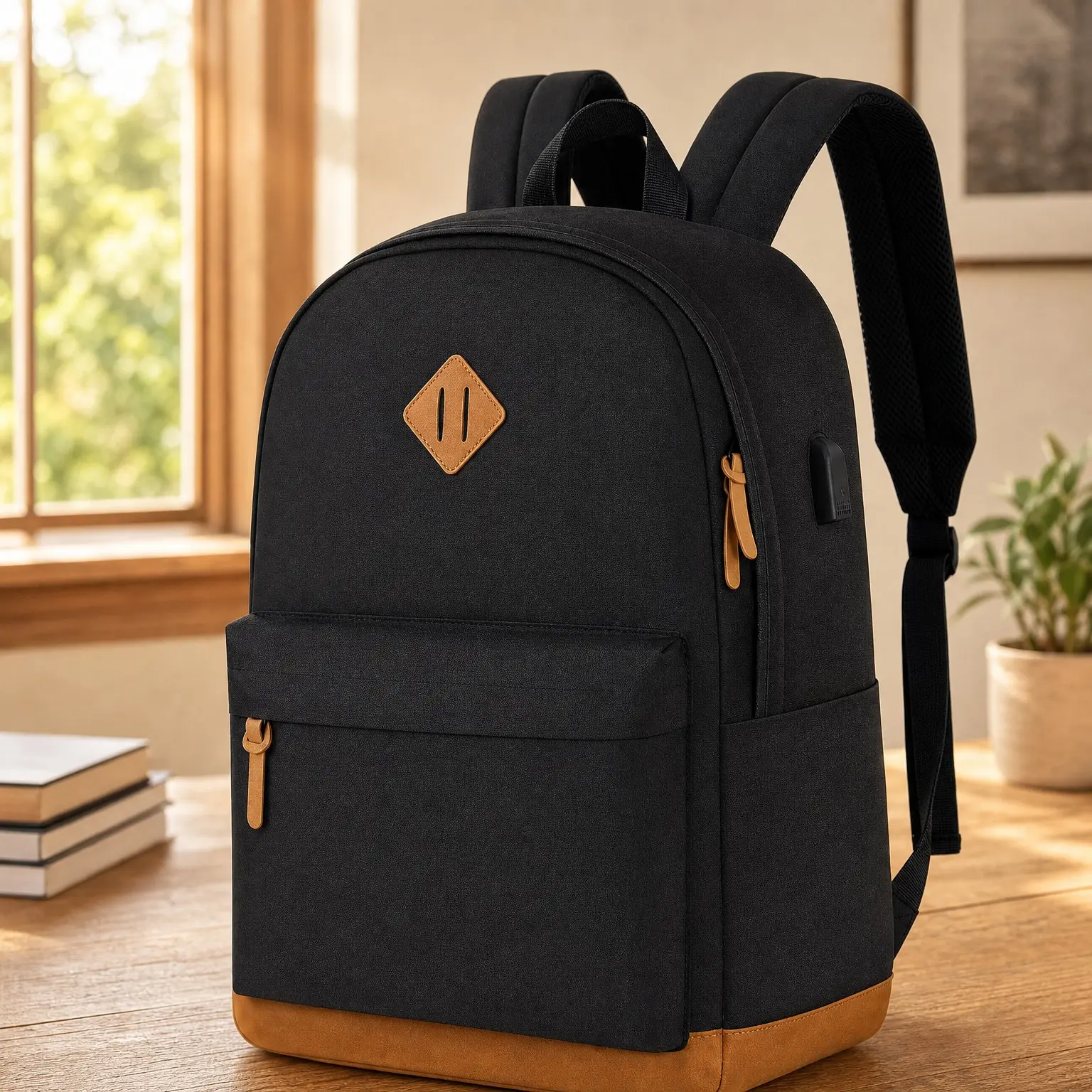 Large Travel Laptop Backpack with USB Charging Port, 18-Inch Unisex Work & School Backpack for Men Women Boys Girls, BlackGift