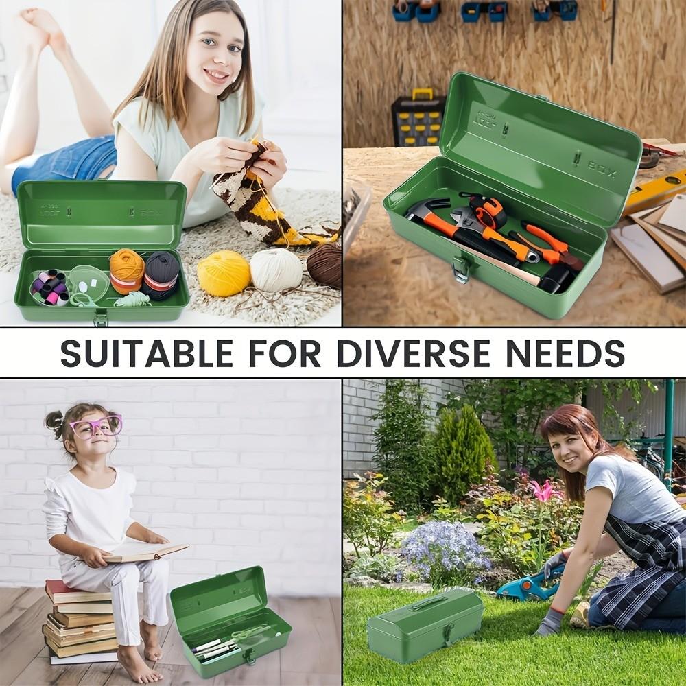 Industrial Grade Multi-Functional Tool Box, Portable Dual Layer Stainless Steel Back Panel, Thick Design, Shockproof, Waterproof, Freeze Resistant, Tool Organizer